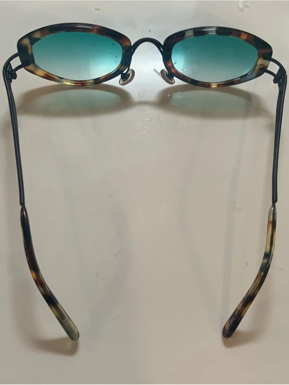 Karl Lagerfeld Tortoiseshell Frame Teal Gradient Lens Sunglasses